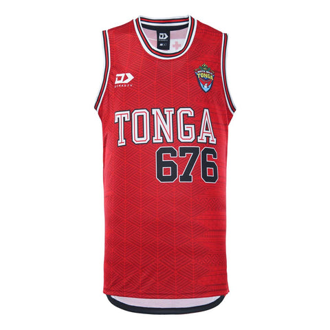 2022 Tonga Rugby League World Cup Mens Basketball Singlet-FRONT