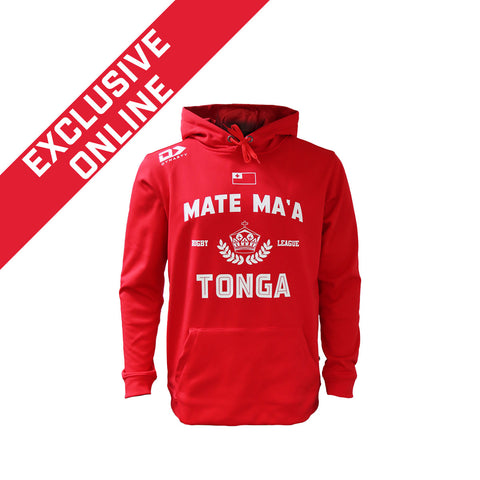 2022 Tonga Rugby League-Mens Red Hoodie-FRONT